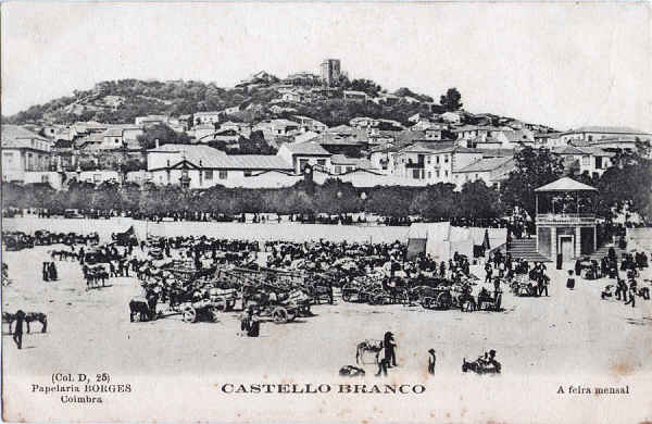 Coleco D, N 25 - A Feira Mensal - Papelaria Borges, Coimbra - Dim. 139x91 mm - Col. A. Monge da Silva (cerca de 1912)
