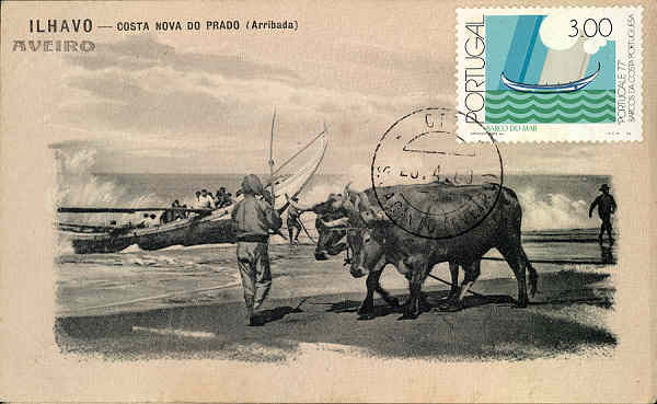 SN - ILHAVO-Costa Nova do Prado (Arribada) - Ed. de Victor Ferreira - Clich de P. Namorado - SD - Dim. 14x8,6 cm. - Col. Paulo Neves.