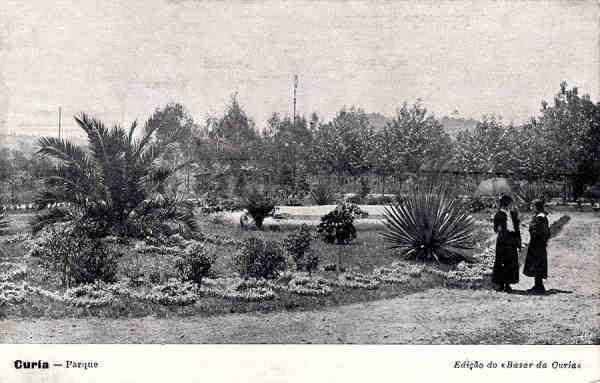 SN - Curia - Parque - Ed. Bazar da Curia - Dim. 14,2x9,1 cm - Circul. 1920 - Col. A. Simes (024).