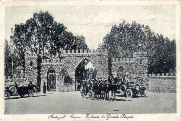 SN - Portugal. Curia. Entrada do Grande Parque - Ed. Bazar Soares - Porto - Dim. 13,8x9,2cm - Circ. 10-1929 - Col. A. Simes(126).