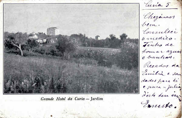 SN - GRANDE HOTEL da Curia - Novo Estabelecimento Thermal - Tip. A Editora - Dim. 13,6x9,2cm - Circ. 1910 (240).