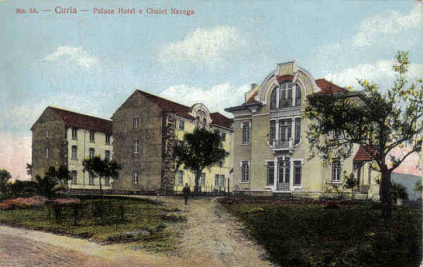 N 14 - Curia - Palace Hotel e Chalet Navega - Ed. do Bazar Soares, Porto - Dim. 13,9x8,8cm - Col. A. Simes (375).