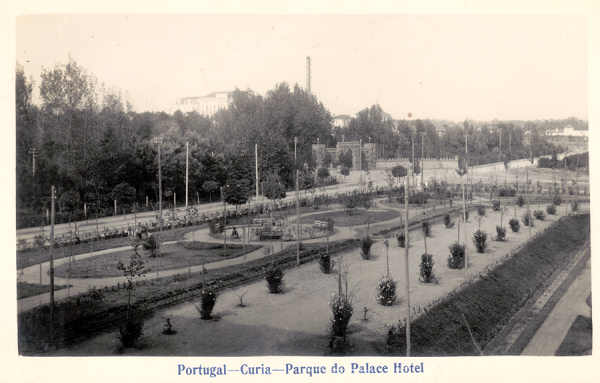 SN - PORTUGAL - CURIA - Parque do Palace Hotel - Editor no referenciado - Dim.13,9x8,8 cm - Circ.9-1930 - Col. A. Simes (240).