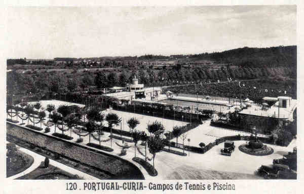 N 120 - PORTUGAL - CURIA-Campos de Tennis e Piscina - Ed. Alexandre d'Almeida, Lisboa - Dim. 13,9x9,0 cm - Col. A. Simes (112).