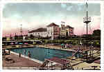 N. 225 - Portugal-Curia-Piscina-Praia e Palace Hotel e Parque - Ed. Alexandre d 'Almeida - Dim. 15,0x10,5 cm - Cir. 8-1964 - Col. A. Simes (335-2).