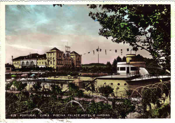 N. 229 - Portugal - Curia - piscina, palace e jardins - Ed. Alexandre d'Almeida - Dim. 15,2x10,6 cm - circ. 2-1983 - col. A Simes (267).