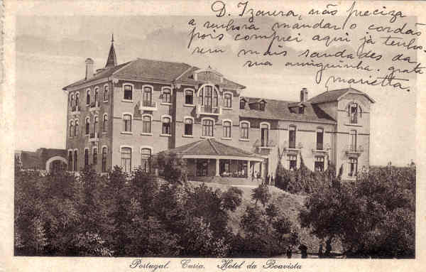 SN - Portugal. Curia. Hotel da Boavista - Ed. Bazar Soares, Porto - Dim. 13,9x9,0 cm - Circ 7-1924 - Col. A. Simes (071)