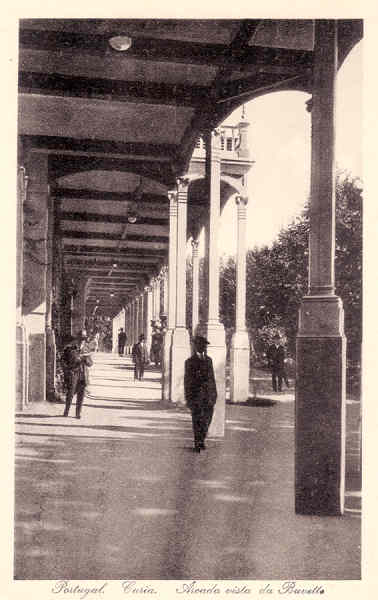 SN - Portugal. Curia. Arcada vista do Casino - Ed. Bazar Soares, Porto - Curia - Dim. 13.8x8,9 cm - Col. A. Simes (142-1).