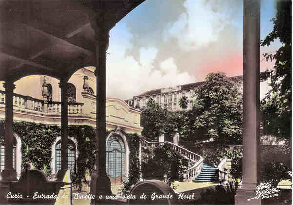 SN - CURIA-Entrada da Buvette e uma vista do Grande Hotel - Ed. Junta de Turismo da Curia - Dim. 14,8x10,3 cm. - Col.A. Simes (234-3)(Foto_Cor).