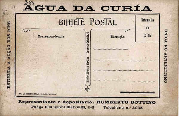 N 49 Album postal Tauromachico - Publicidade do Representante e depositario das Ag da Curia - Ed. Abreu e Martins,Largo do Calhariz, 4 - Dim.13,8x9,1 cm - Col. A Simes (384).jpg
