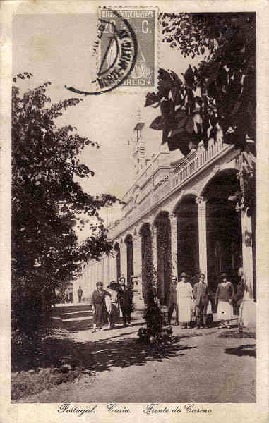 SN-Portugal. Curia. Frente do Casino-Ed. Bazar Soares, Porto (Foto Soares Leitao, Curia) - Dim. 13,8x8,8 cm - Circ.1926 - Col. A Simes (143 ).