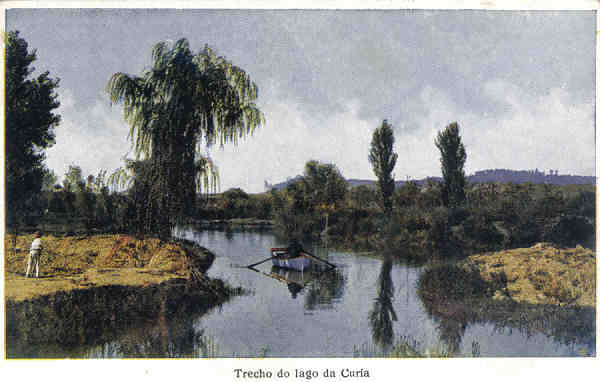 N 05 -Trecho do Lago da Curia - Edio Sociedade das guas da Curia (cerca de 1915) - Dim. 13.8x9,0 cm - Col. A. Simes (041)
