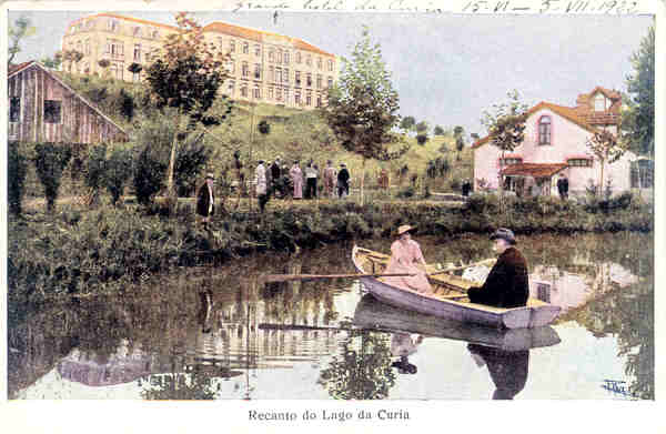 N 06 - Recanto do Lago da Curia - Edio da Sociedade das guas da Curia (cerca de 1915) - Dim. 13.9x9,2 cm - Col. A. Simes (043)
