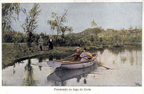 N 07 - Passeando no Lago da Curia - Edio da Sociedade das guas da Curia (cerca de 1915) - Dim. 13.8x9,1 cm - Circul. 1924 - Col. A. Simes (044)
