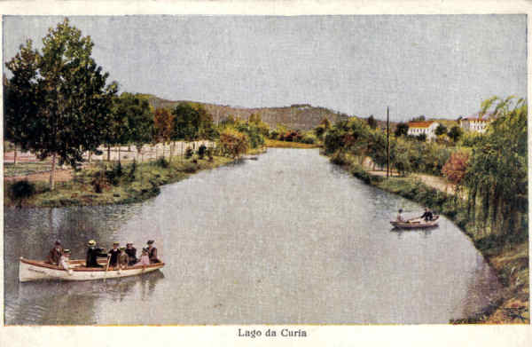 N 08 - Lago da Curia - Edio Sociedade das guas da Curia (cerca de 1915) - Dim. 13.9x9,1 cm - Circul. 192 - Col. A. Simes (045).