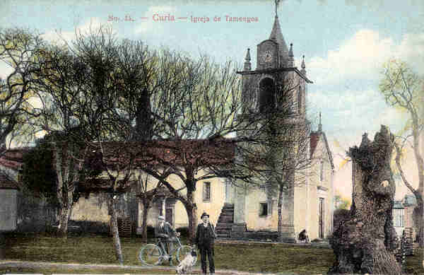 N 15 - Curia - Igreja de Tamengos - Ed. do Bazar Soares -Porto - (Curia - Proximo ao Palace Hotel) - Dim. 13,8x8,9 cm - Col. A. Simes (243).