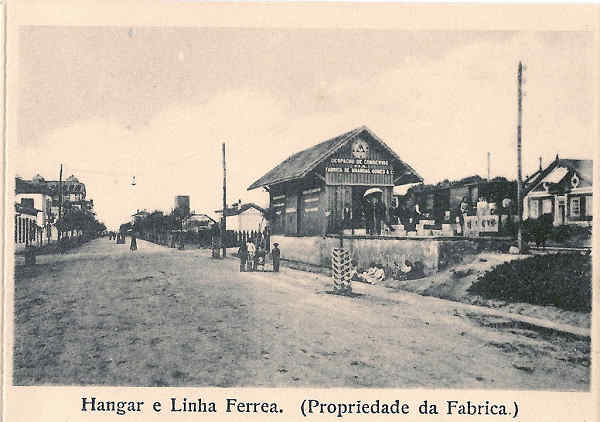 12 - Interior da Fbrica Brando Gomes & Ca - Hangar e Linha Ferrea (Propriedade da Fabrica) - Dim. 75x50 mm.- Col. Miguel Chaby.