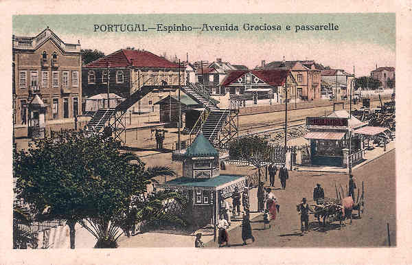 SN - Portugal. Espinho. Avenida Graciosa e passarelle - Edio annima - SD - Dim. 14x9 cm - Col.Miguel Chaby