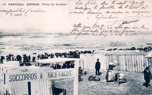  10 - Portugal. Espinho. Praia de banhos - Editor Casa Primorosa, Espinho - Dim. 140x90 mm - Col. M. Chaby