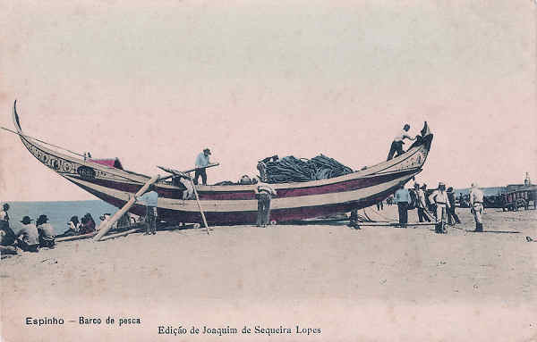 SN - Portugal. Espinho. Barco de pesca - Editor Joaquim Sequeira Lopes - Dim. 14x9 cm. - Col. M. Chaby