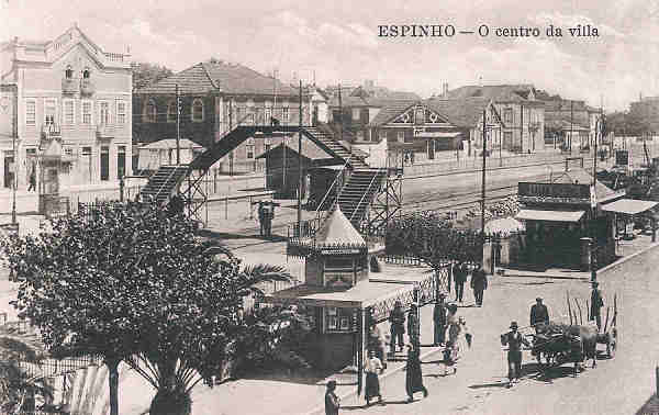SN - Portugal. Espinho. O centro da villa - Editor Alberto Malva - 1910 - Dim. 14x9 cm. - Col. M. Chaby
