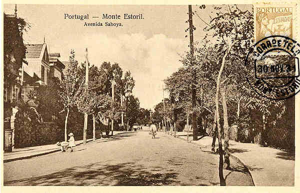 N. 4017 - Portugal. Monte Estoril. Avenida Saboya - Editor no referido - S/D - Dimenses: 13,5x9 cm. - Col. annimo (Circulado em 30/11/1931).