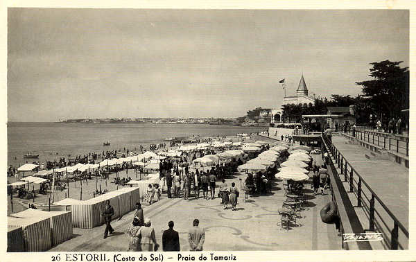 N. 26 - Estoril (Costa do Sol) Praia do Tamariz - Coleco Passaporte (Loty) - S/D - Dimenses: 14x9 cm. - Col. Vieira Pinto (circulado em 19-09-1952).