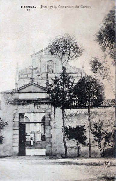 N 12 - Convento da Cartuxa - 2025-Edio F. A. Martins, Lisboa - Usado em 18NOV1910 - Dim. 137x88 mm - Col. A. Monge da Silva (cerca de 1909)