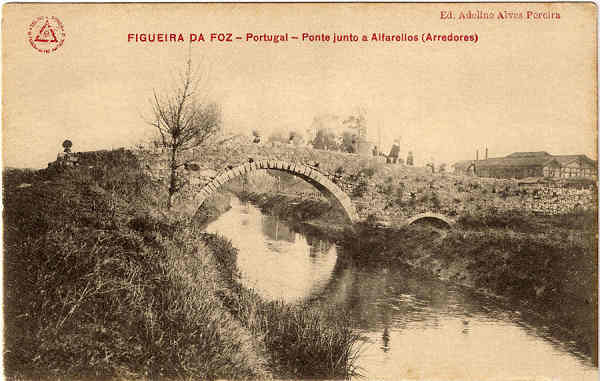 SN  - FIGUEIRA DA FOZ-Portugal - Ponte junto a Alfarellos (Arredores) - Ed. Adelino Alves Pereira - SD - Dim. 9x14 cm - Col. Jaime da Silva (Circulado em 1917)