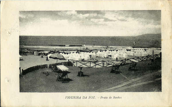 SN - Figueira da Foz - Praia de Banhos - Editor no indicado - SD - Circulado em 1926 - Dim. 9x13,5 cm. - Col. Miguel Soares Lopes