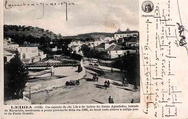 S/N - LEIRIA (1903) Um aspecto do rio Liz e do... -  Editor: Union Postale Universelle - Dimenses: 14x9 cm. - (Circulado em 9/11/1904) - Col. R. Gaspar.