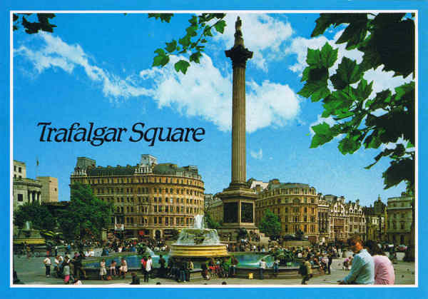 N. A22 - LONDON - Trafalgar Square - Ed. Thomas & Benacci Ltd. LONDON - Tel.(01)4032835 Printed in Italy RIALTO - SD - Dim. 14,7x10,3 cm - Col. Manuel Bia (1986)