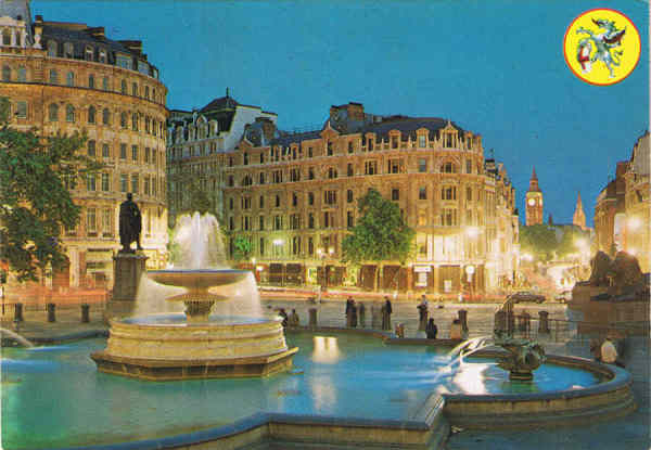 Lo 18 - LONDON - Trafalgar Square by Night - Ed. Thomas & Benacci Ltd. LONDON - Tel.(01)4032835 Printed in Italy - SD - Dim. 14,8x10,3 cm - Col. Manuel Bia (1986)