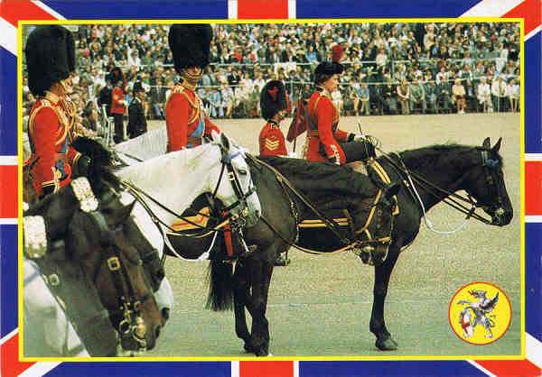 Lo48 - LONDON  H.M. Queen Elizabeth II. Trooping the Colour. - Ed. Thomas & Benacci Lda. - LONDON Tel.(01)4032835 RIALTO Printed in Italy - SD - Dim. 14,8x10,3 cm - Col. Manuel Bia (1986)