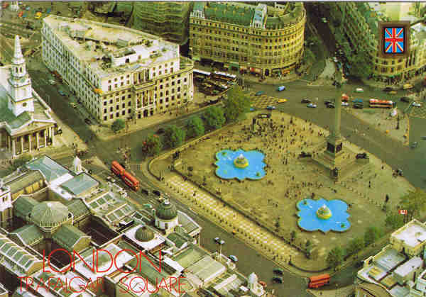 N. 133 - LONDON. Trafalgar Square by air - Ed. FISA-Great Britain-LONDON Golden Shield Palaudarias, 26 Barcelona - Printed in Spain - SD - Dim. 14,8x10,3 cm - Col.Manuel Bia (1986)