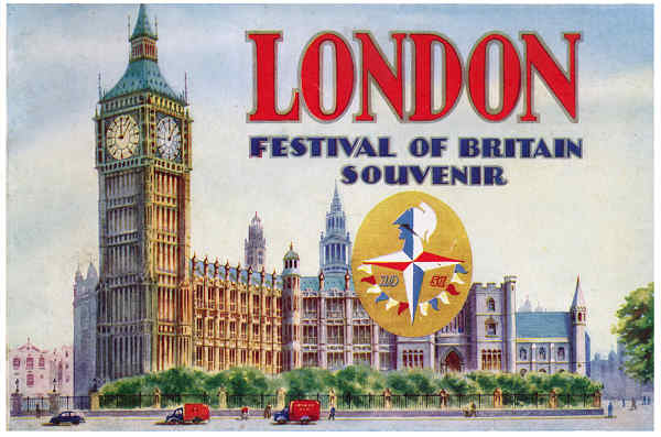 1951 - SN - London, Festival of Britain Souvenir (Pasta com 27 postais reeditados) - Editor Valentine & Sons, Dundee & London - Dim. 14,8x9,9 cm - Col. Amlcar Monge da Silva