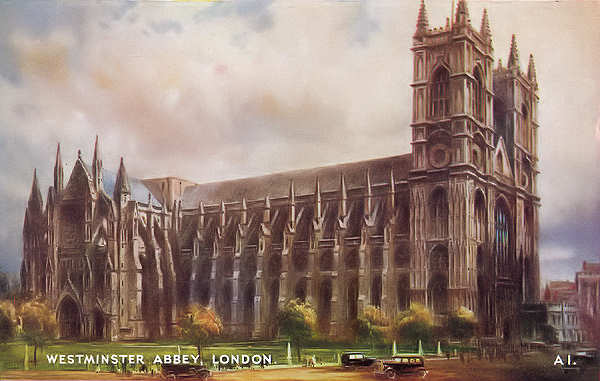 A1 - London, Westminster Abbey - Reedio de Valentine & Suns em 1951 - Dim. 13,9x8,8 cm - Col. Amlcar Monge da Silva (cerca de 1910)