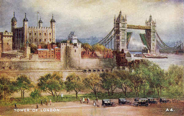 A4 - Tower of London - Reedio de Valentine & Suns em 1951 - Dim. 13,9x8,8 cm - Col. Amlcar Monge da Silva (c. 1910)