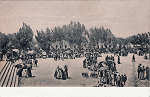 S/N - Uma feira, campo de gado suino (2) - Dim. 38x88 - Editor Joaquim Pedro Moreira, Mafra - Dim. 38x88 mm - Col. A. Monge da Silva (cerca de 1905)