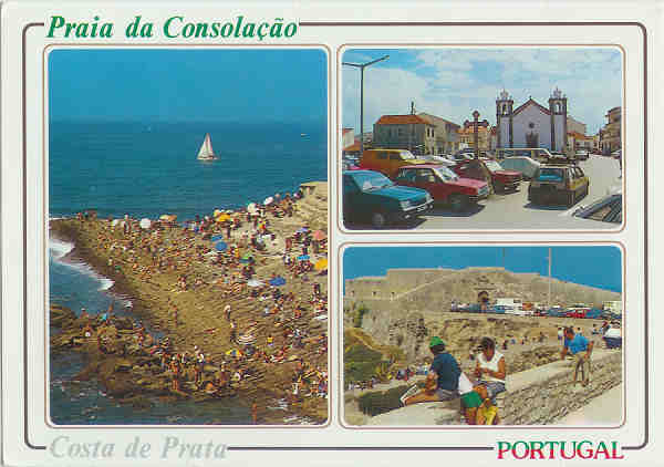 N 390 - Praia da Consolao, Atouguia da Baleia e Peniche - Ed. Artemcor - SD - Circulado em 1991 - Dim. 15,1x10,5 cm - Col. M. Soares Lopes.