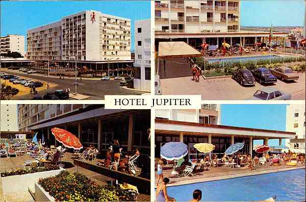 N. 224 - PORTUGAL-ALGARVE Praia da Rocha: Hotel Jpiter - Edio CSAR DE S, Av. lvares Cabral, 40-6 D.t Tel. 683172, Lisboa -  Fotografia a cores de Csar de S - S/D - Dimenses: 14,7x9,8 cm. - Col. Graa Maia (Circulado em 1973)