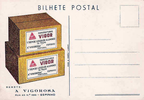 SN - Portugal - Espinho - Postal publicitrio da A Vigorosa - Dim. 14,7X10 cm. - Col. M. Chaby