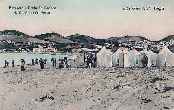 SN - Portugal. S. Martinho do Porto. Barracas e Praia de Banhos - Editor J.P.Veiga - Dim. 9x14 cm. - Col. M. Chaby