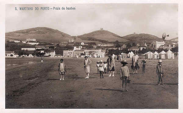 N 5 - Portugal. S. Martinho do Porto - Praia de banhos - Edio Julio Mira Coelho - Dim.9x14 cm. - Col. M. Chaby