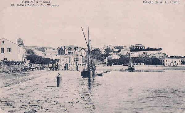 N 02 - Portugal. S. Martinho Porto. Vista N2 Caes - Editor A. H. Primo - 1905 - Dim.9x14 cm. - Col. M. Chaby