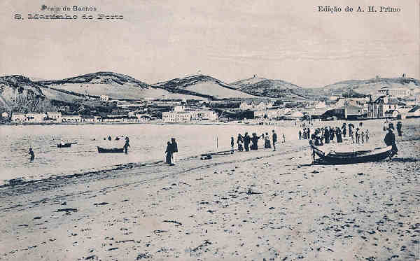 SN - Portugal. S. Martinho Porto. Praia de Banhos - Editor A.H.Primo - 1905 - Dim.9x14 cm. - Col. M. Chaby