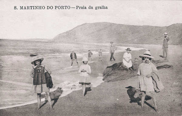 SN - Portugal. S. Martinho Porto. Praia da Gralha - Editor Alberto Malva (1920) - Dim. 9x14 cm  - Col. Miguel Chaby