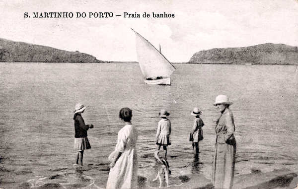 N 2 - Portugal. S. Martinho do Porto. Praia de banhos - Editor Alberto Malva (1920) - Dim. 9x14 cm  - Col. Miguel Chaby