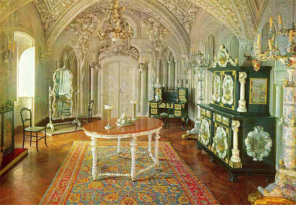 N. 37 - SINTRA-PORTUGAL: Palcio Nacional da Pena. Sala de Saxe - Coleco DLIA - S/D - Dimenses: 15x10,35 cm. - Col. HJCO (Dcada de 1970)