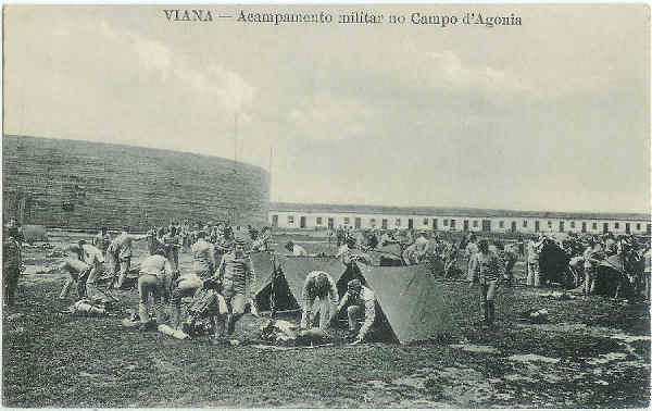 SN - Viana do Castelo. Acampamento militar no Campo d'Agonia II - SD - Dim. 13,8x8,6 cm - Col. M. Soares Lopes